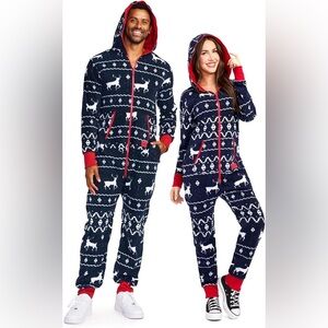 Tipsy Elves Navy and Red Kids Pajama Set